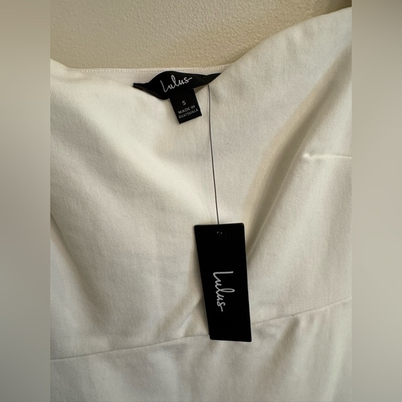 NWT Lulu's How Much Do I Care Ivory Off The Shoulder Midi Dress - Picture 2 of 7